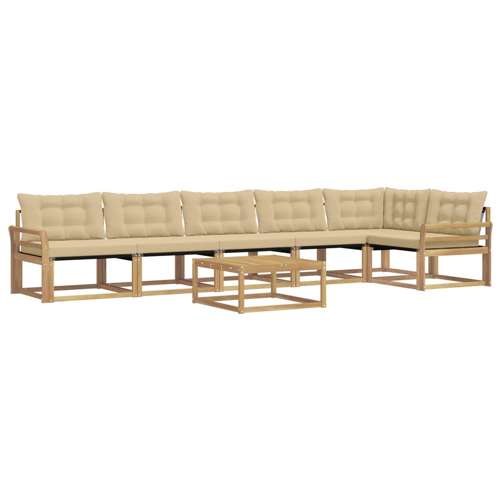 Ensemble de canapés d'extérieur 7 pc blanc et beige