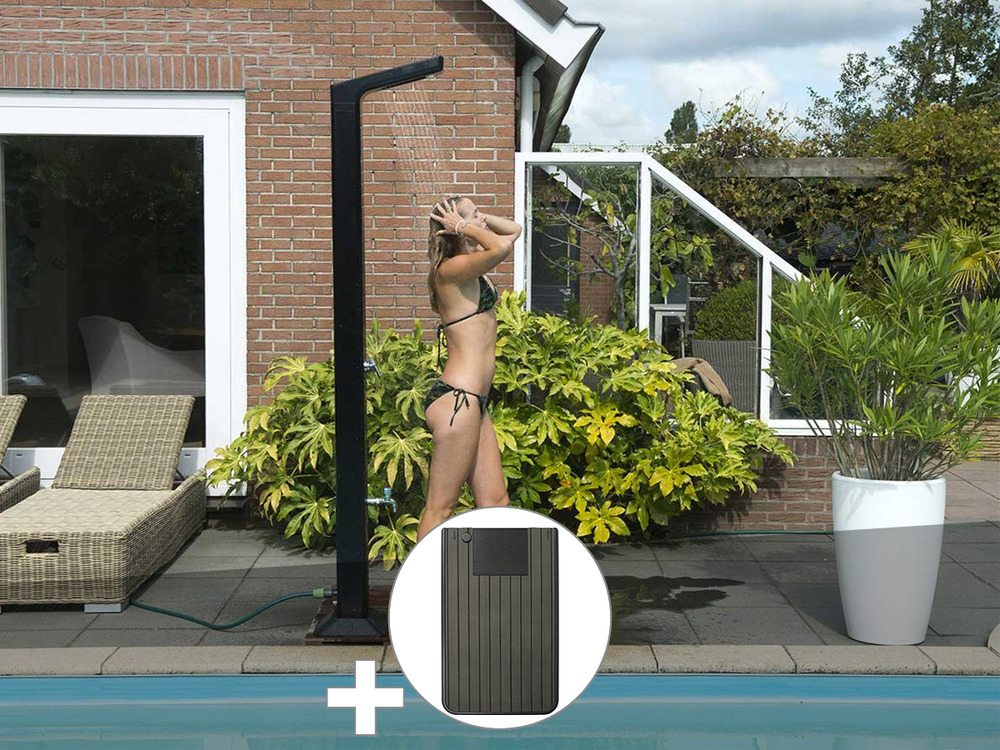 Douche solaire 35 l solaris premium led + plancher solaire anthracite