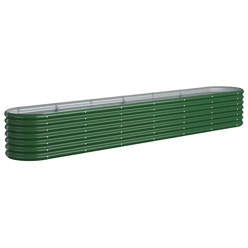 Lit surélevé de jardin acier galvanisé 260x40x36 cm vert