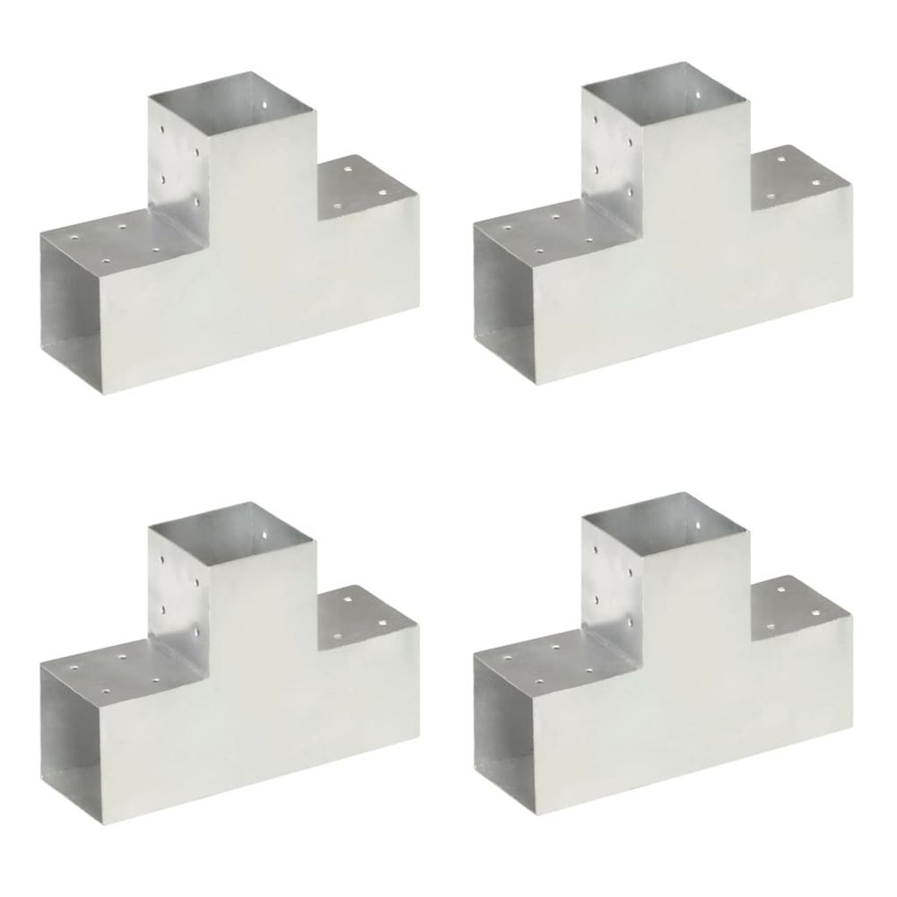 Connecteurs de poteau 4pcs forme en t métal galvanisé 101x101mm