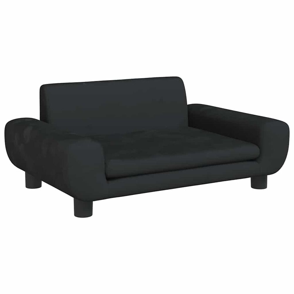 Lit pour chien noir 70x45x33 cm velours