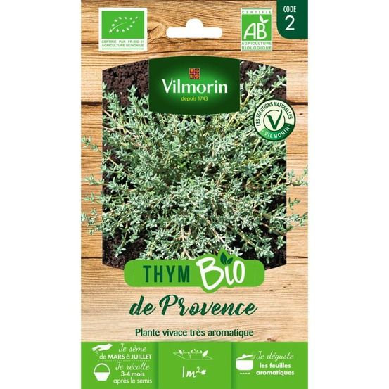 Sachet graines thym de provence bio - thymus vulgaris