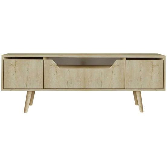 Meuble tv en aggloméré 150 x 29.8 x 53 cm roma chêne