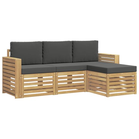 Ensemble de canapés d'extérieur 4 pc blanc et anthracite