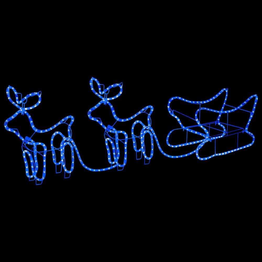 Décoration de noël d'extérieur renne et traîneau 576 led