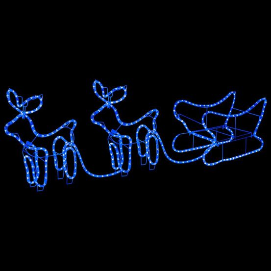 Décoration de noël d'extérieur renne et traîneau 576 led