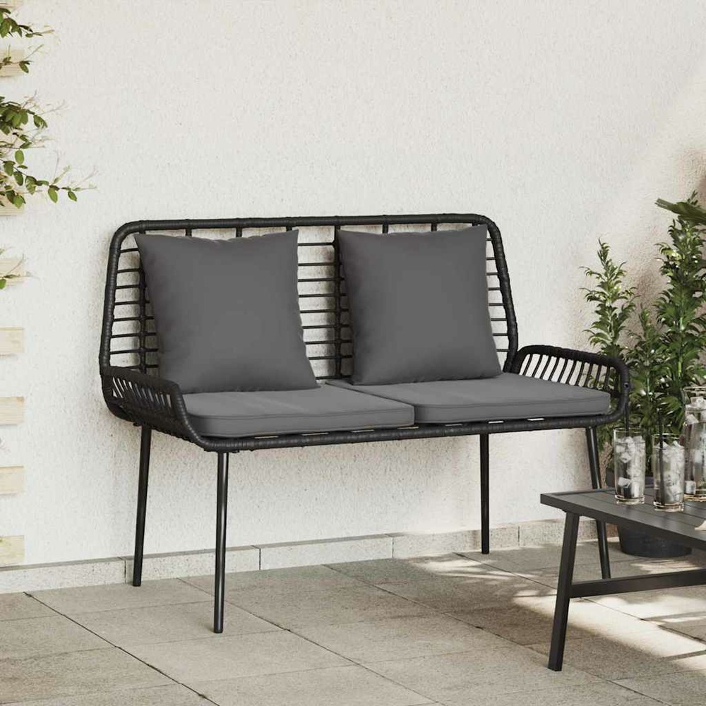 Banc de jardin noir et anthracite polyrotin