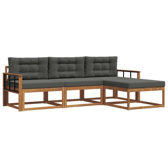 Ensemble de canapés d'extérieur 4 pcs naturel et anthracite