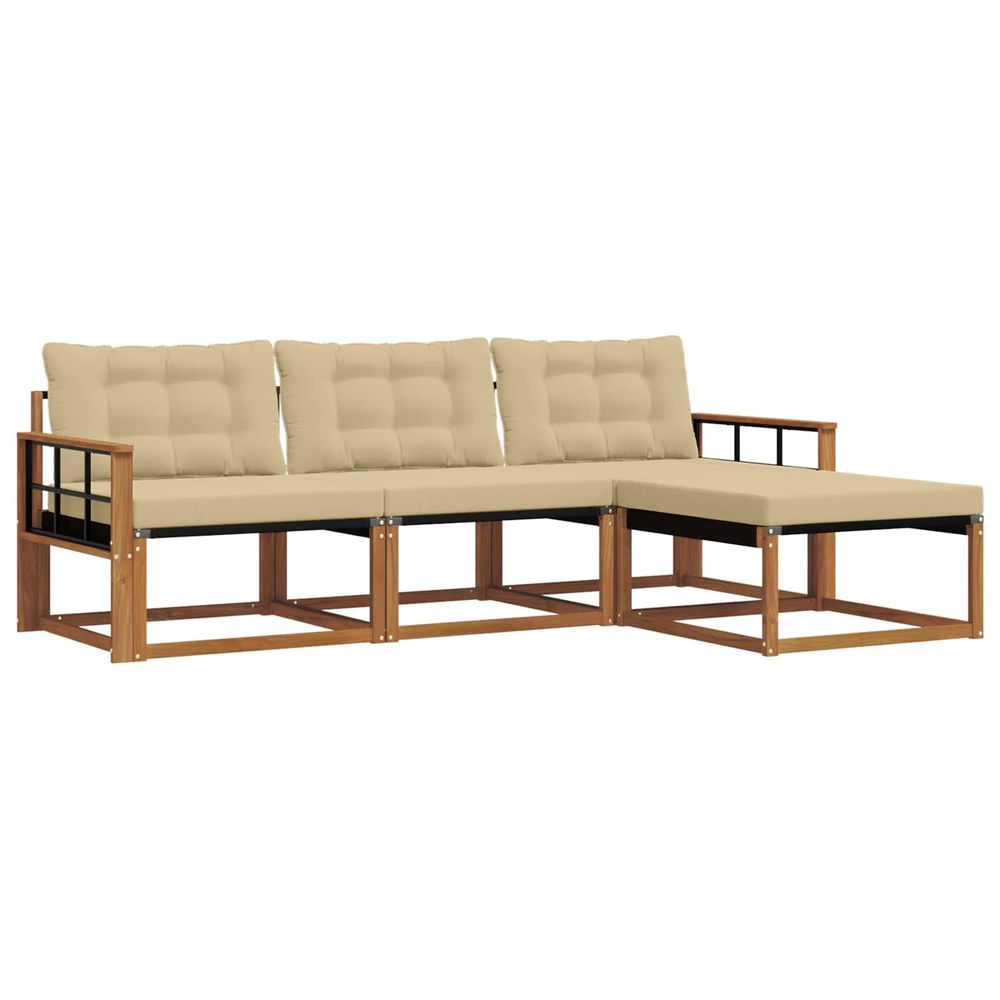 Ensemble de canapés d'extérieur 4 pc naturel et beige