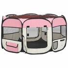 Parc pliable pour chien avec sac de transport rose 125x125x61cm