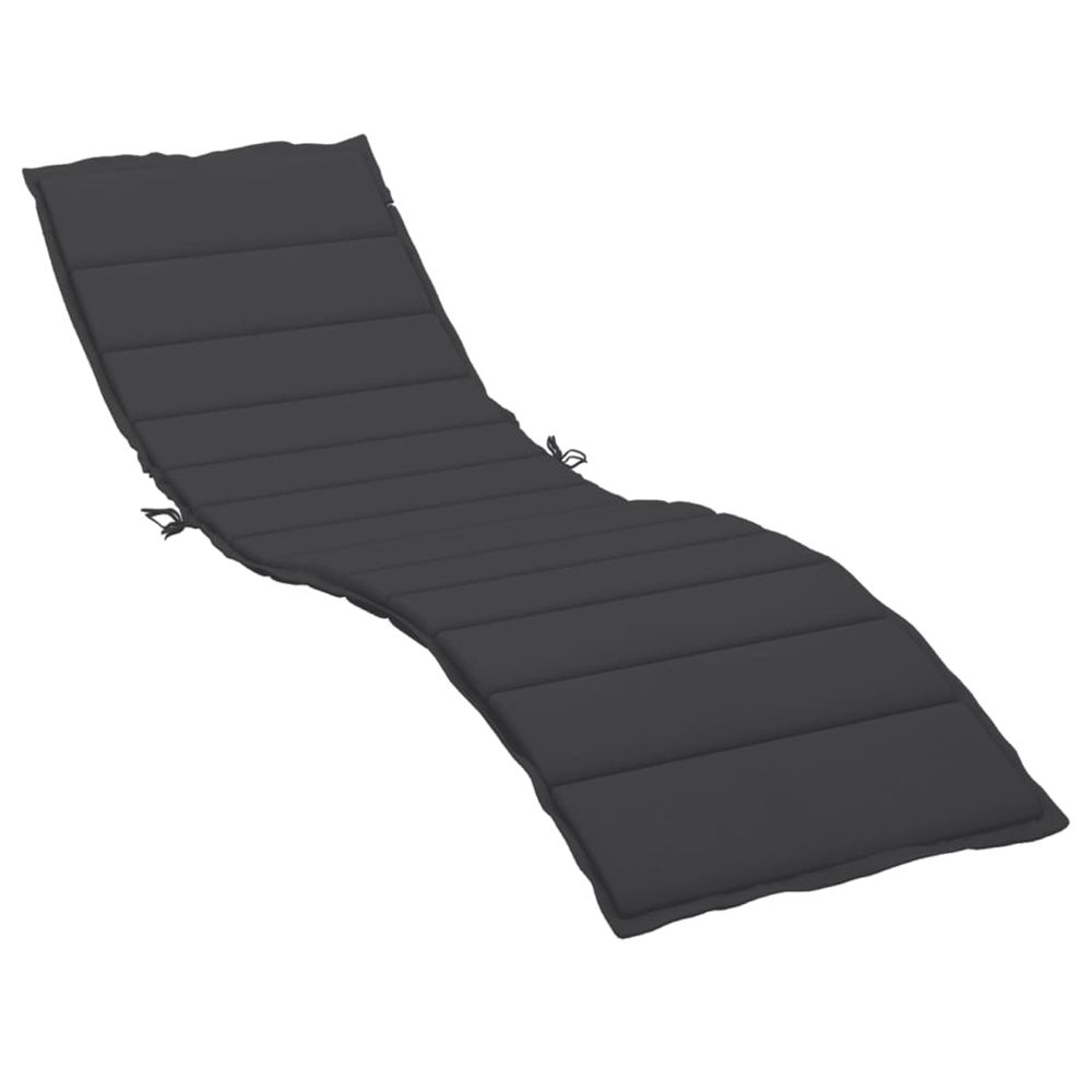 Coussins de chaise longue noir 200 x 70 x 3 cm bain de soleil