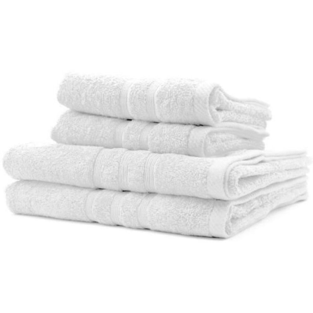 2 serviettes de bain 50x90 + 2 draps de bain 70x130 cm 100% coton - craie