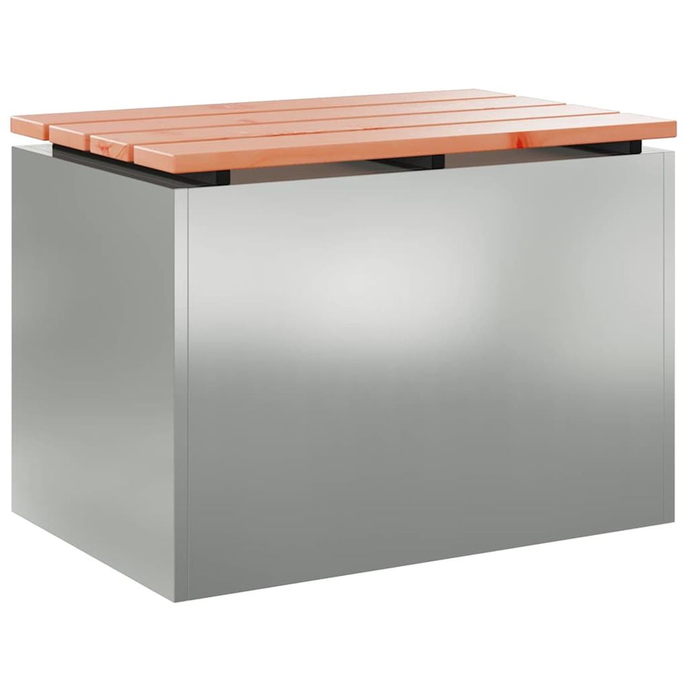 Banc de jardin argent 60 x 40 x 43 cm acier galvanisé