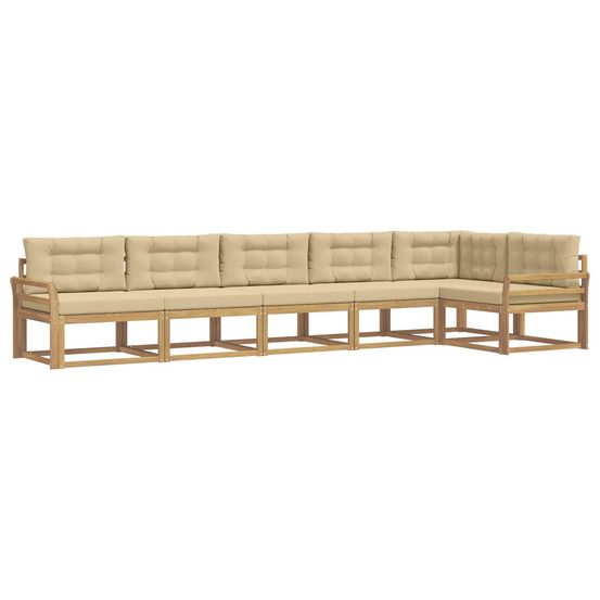 Ensemble de canapés d'extérieur 4 pc blanc et beige polyester