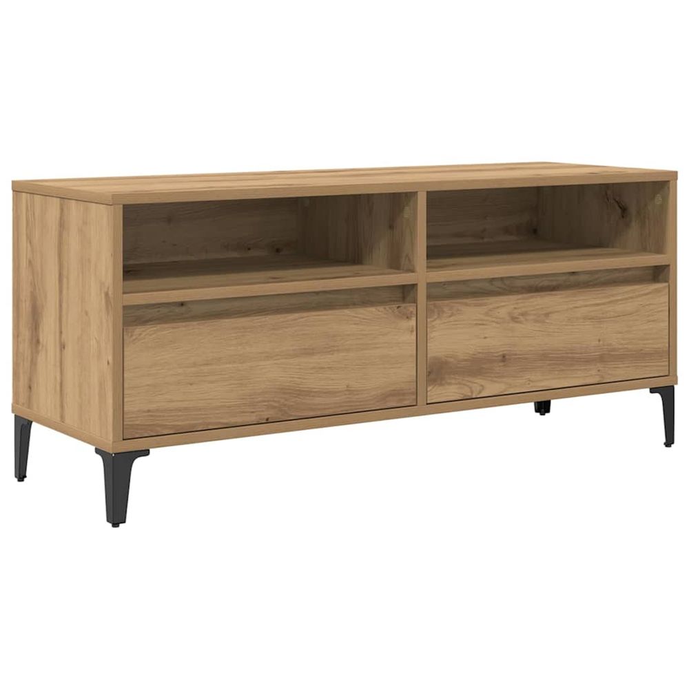 Meuble tv 100 x 34,5 x 44,5 cm chêne artisanal