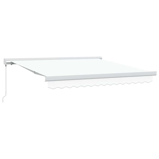 Auvent rétractable blanc 350 x 250 cm tissu et métal