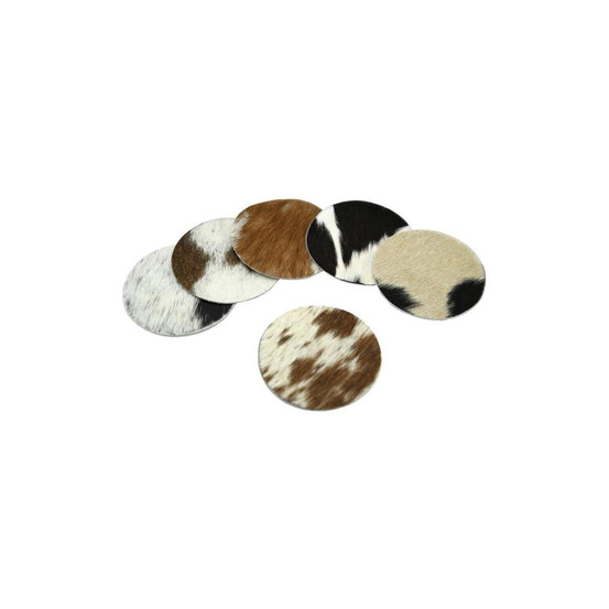 Dessous de verre en peau de vache (lot de 6)