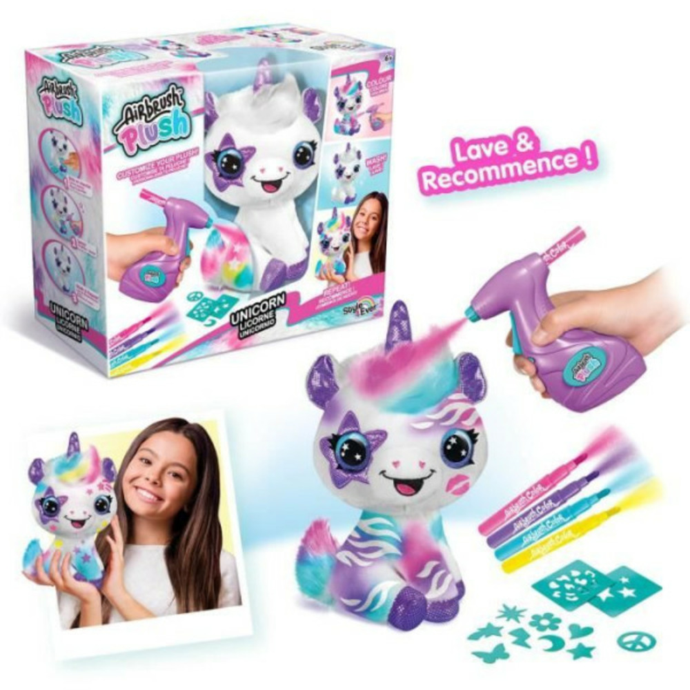 Peluche a personnaliser licorne - airbrush électrique avec pochoirs et feutres