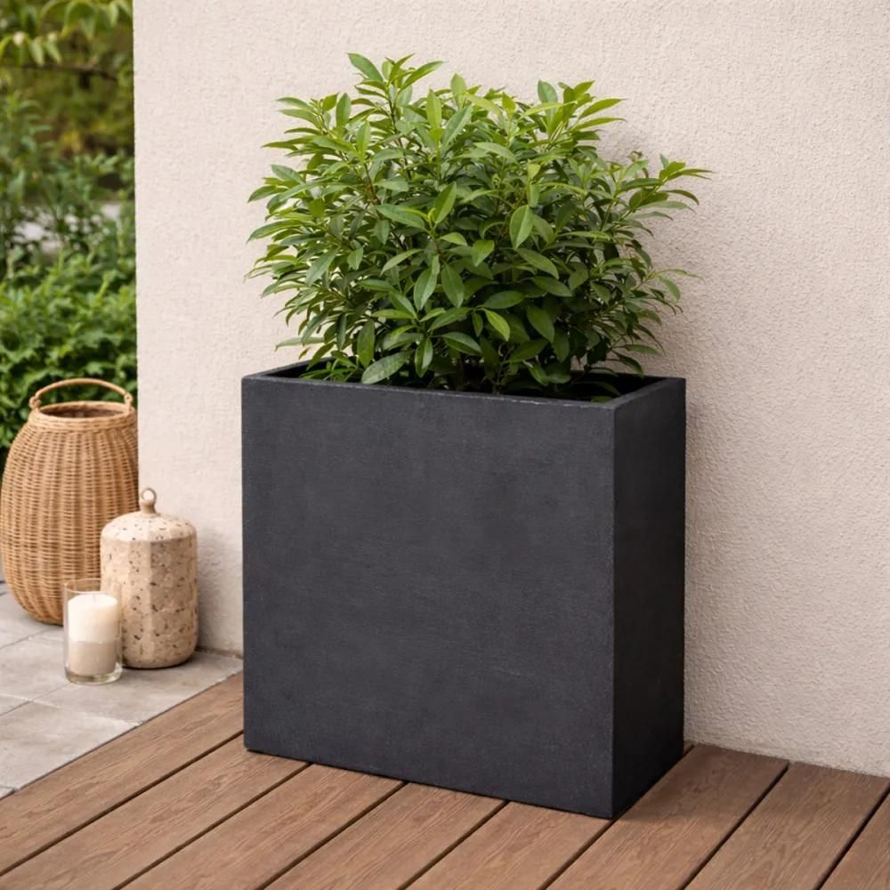 Pot de fleurs anthracite plastique 60 x 26 x 60 cm