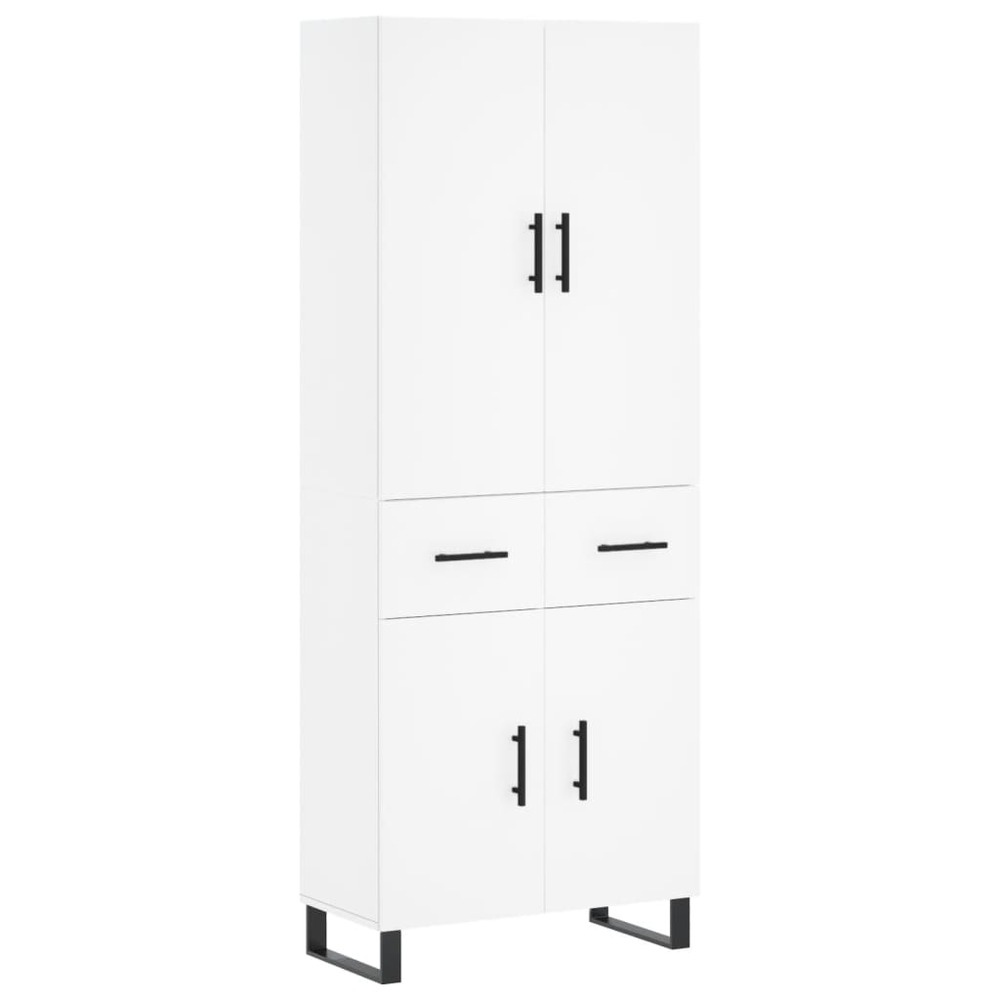 Buffet bahut commode armoire meuble de rangement organisateur cuisine salle de séjour salon haut 69,5 x 34 x 180 cm bois d'in