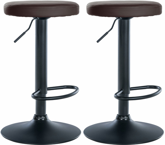 Lot de 2 tabourets de bar ponte simili cuir noir