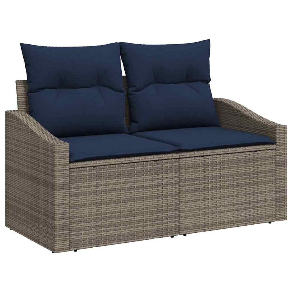 Canapé de jardin gris 123 x 62 x 69 cm polyrotin