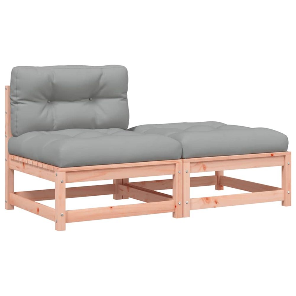Canapé de jardin sans accoudoirs avec coussins et repose-pieds