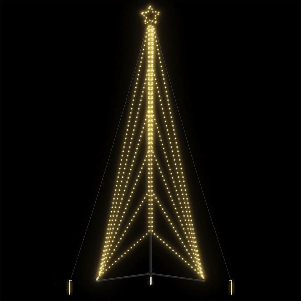 Sapin de noël géant lumineux led 480cm jardin 8 modes blanc chaud