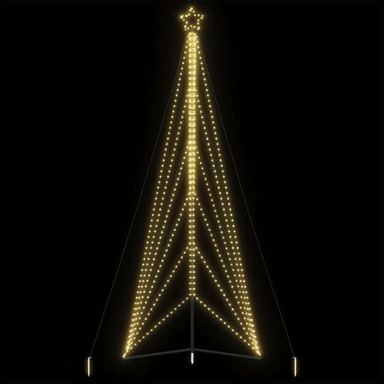 Sapin de noël géant lumineux led 480cm jardin 8 modes blanc chaud
