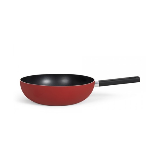 Poêle wok aluminium 32cm rouge - mep156r