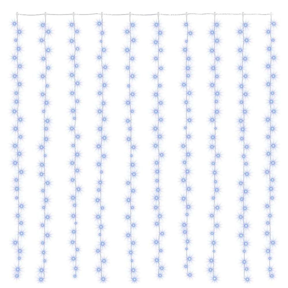 Rideaux lumineux à led 3x3 m 300 led bleu 8 fonctions