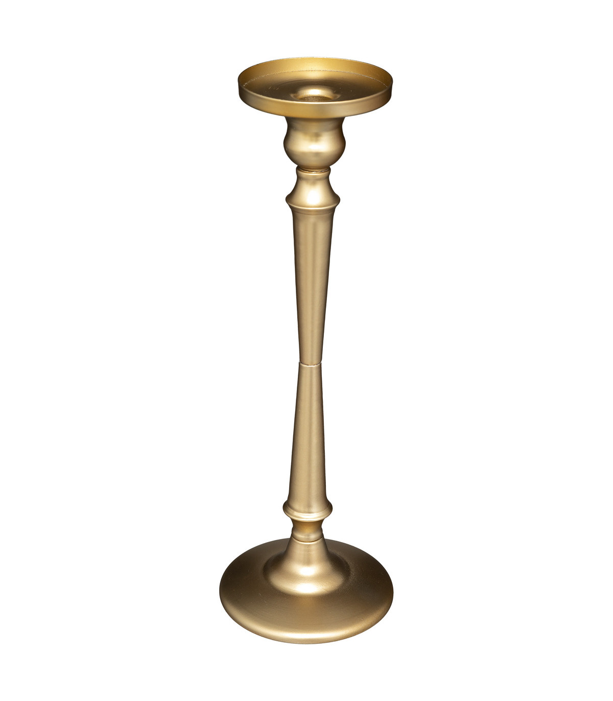 Bougeoir chandelier recto verso en métal doré d 13 x h 39 cm