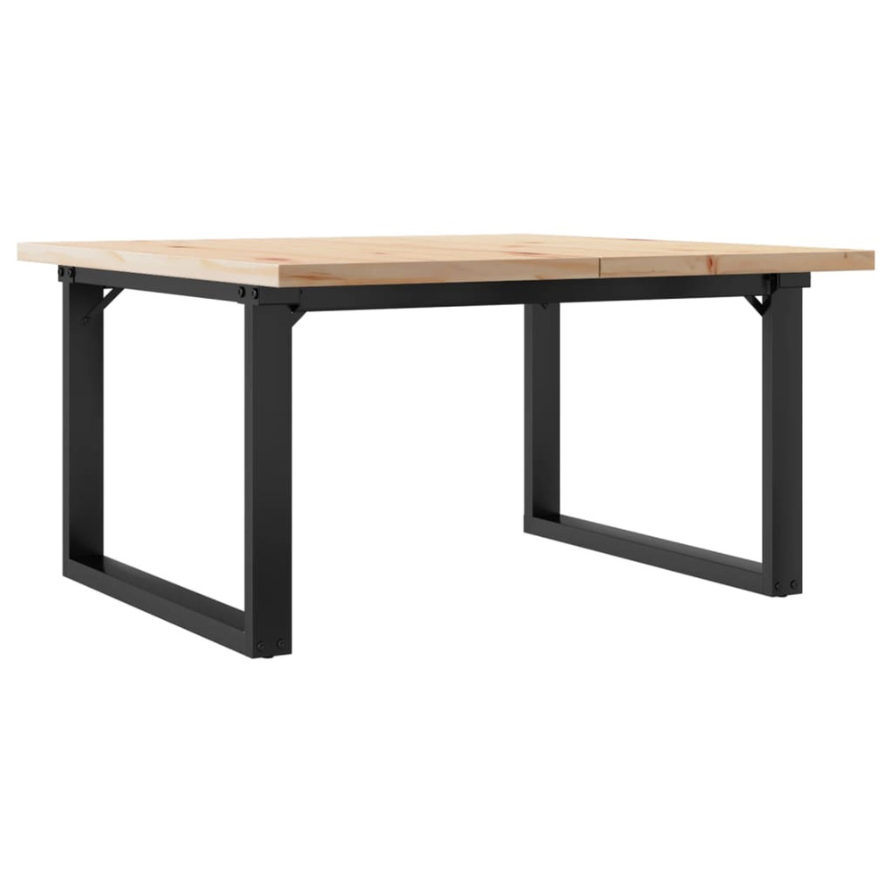 Table basse cadre en o 80x80x45,5cm bois de pin massif et acier