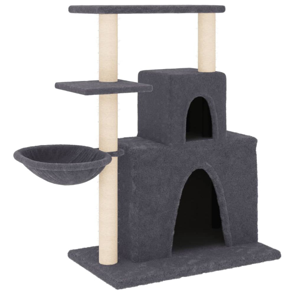 Arbre à chat avec griffoirs en sisal gris foncé 83 cm