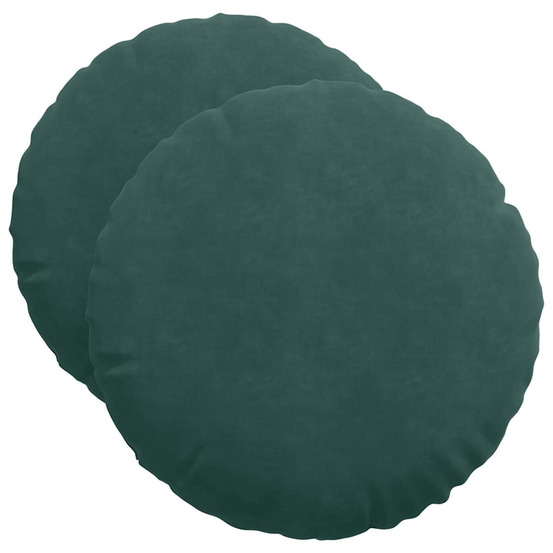 Coussins de siège 2 pcs vert foncé ø 40 x 13 cm velours