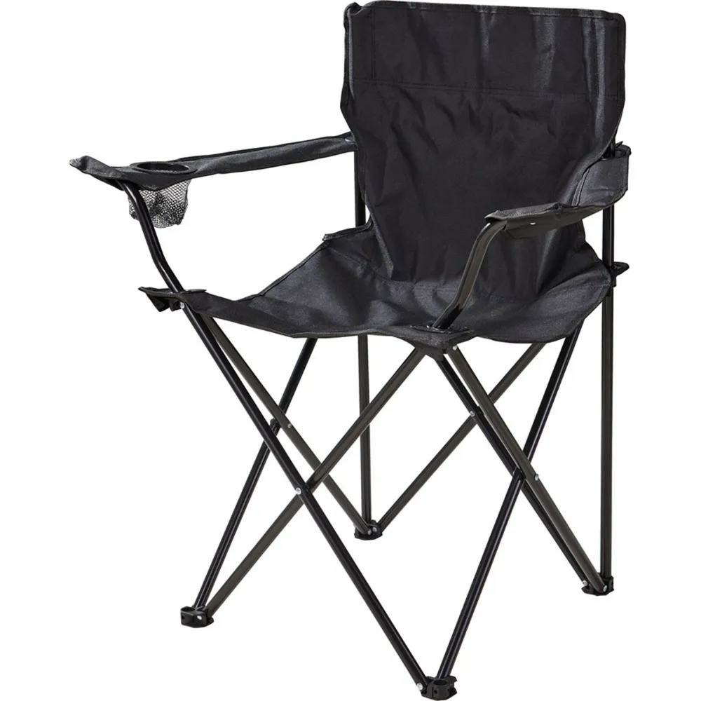 Chaise easy c1 pliable noir - structure acier & polyester 600d