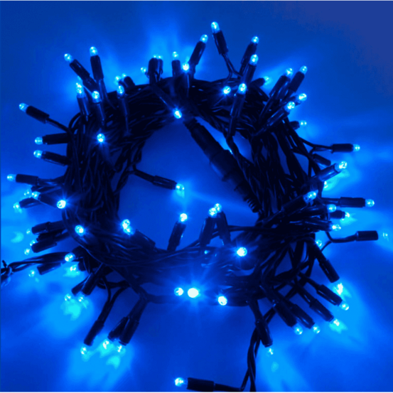Guirlande lumineuse led 10m 120 leds bleues raccordable professionnelle 230v ip67 extérieur lotti