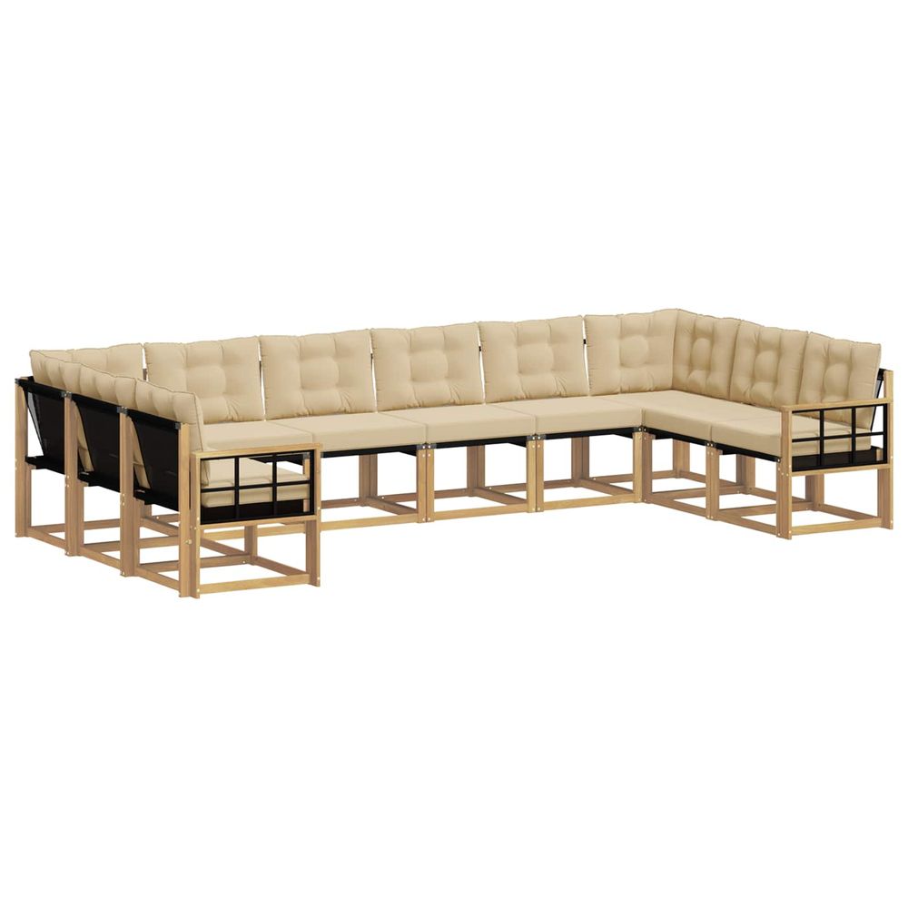 Ensemble de canapés d'extérieur 10 pc blanc et beige