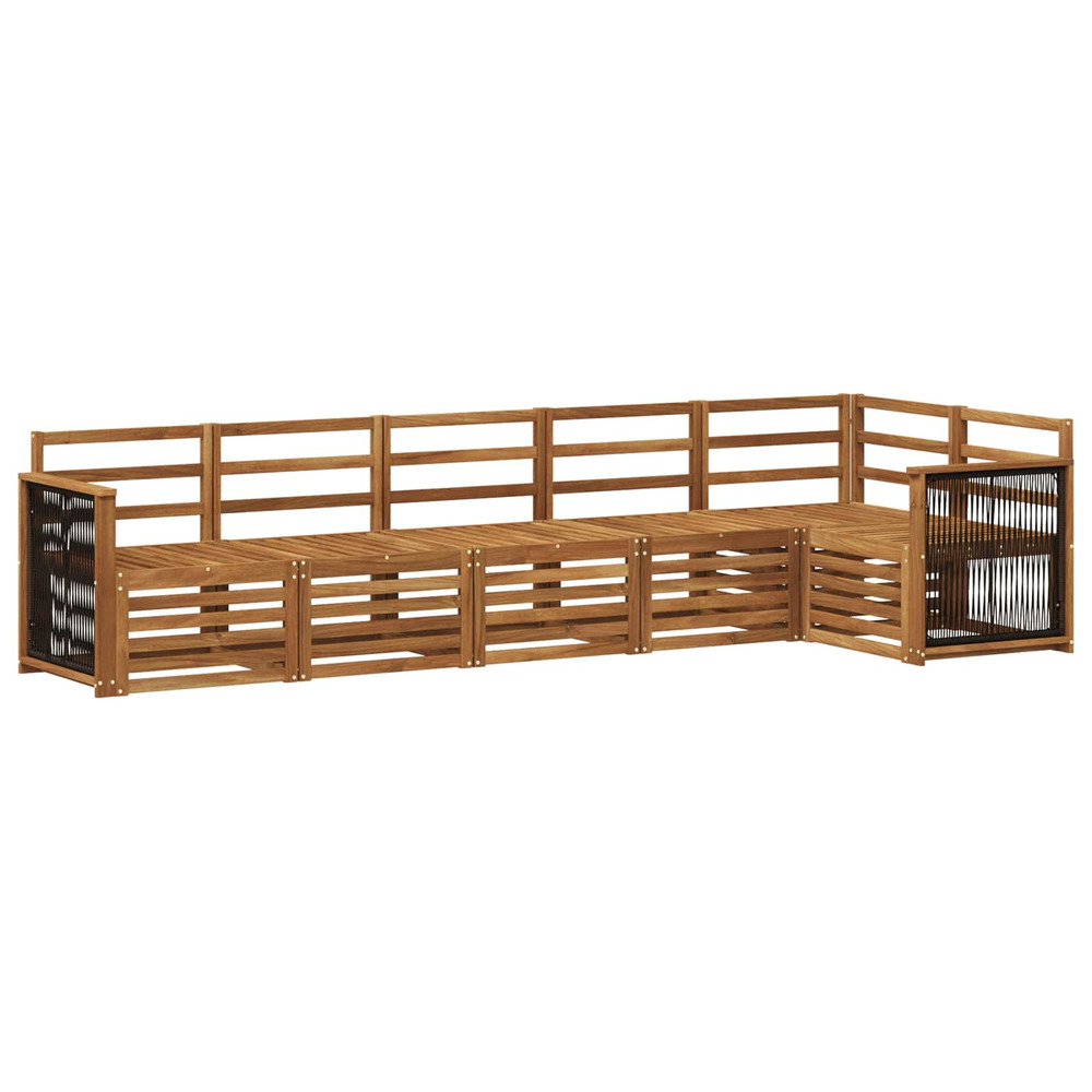Ensemble de canapé d'angle 5 pcs naturel bois d'acacia massif