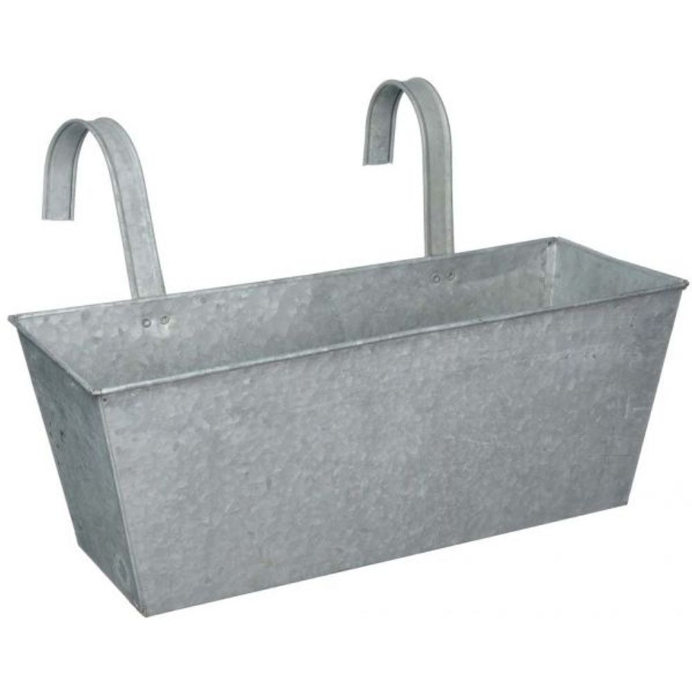 Jardinière balcon en zinc à suspendre gris
