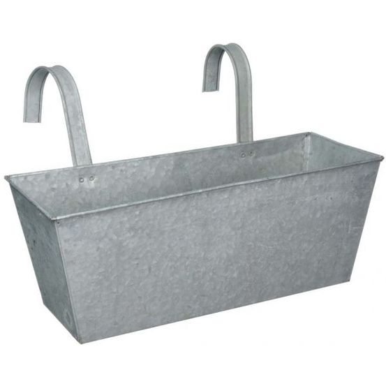 Jardinière balcon en zinc à suspendre gris