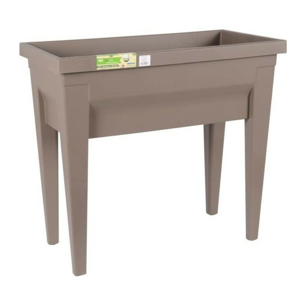 Eda espace potager avec table city veg+table - 73 x 38,5 x h 68 cm - 57 l - taupe