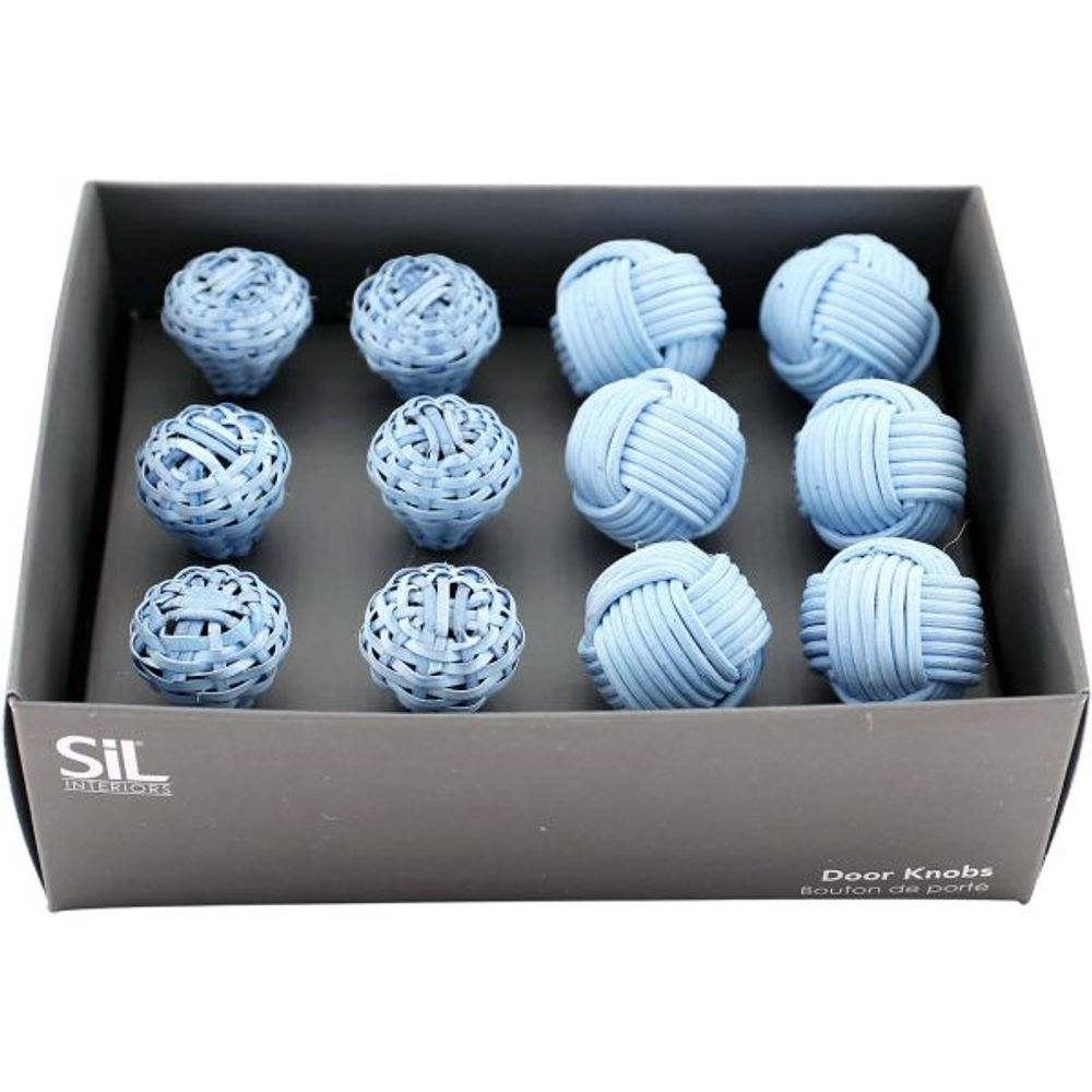 Boutons de meuble en rotin tressage (lot de 12)