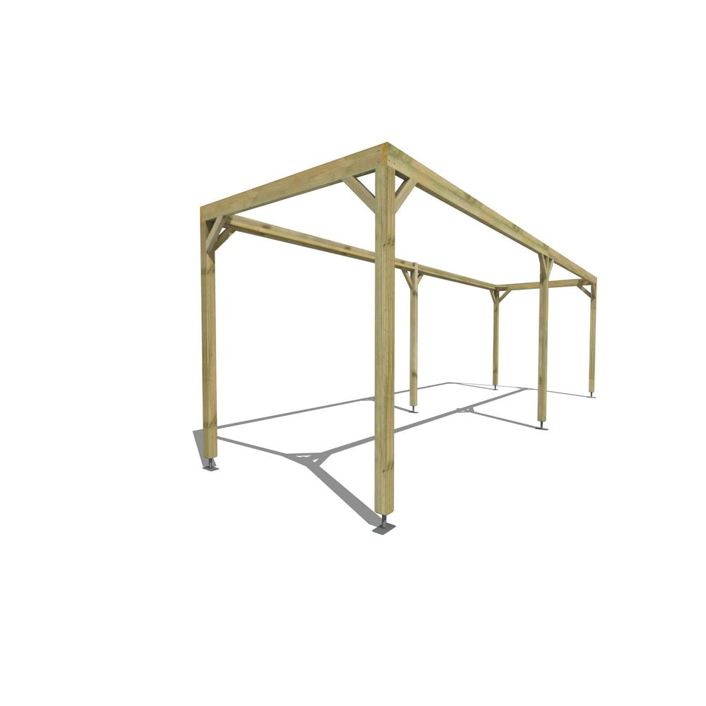 Pergola bois • 8m x 2m • indépendante • cadre simple • livraison comprise