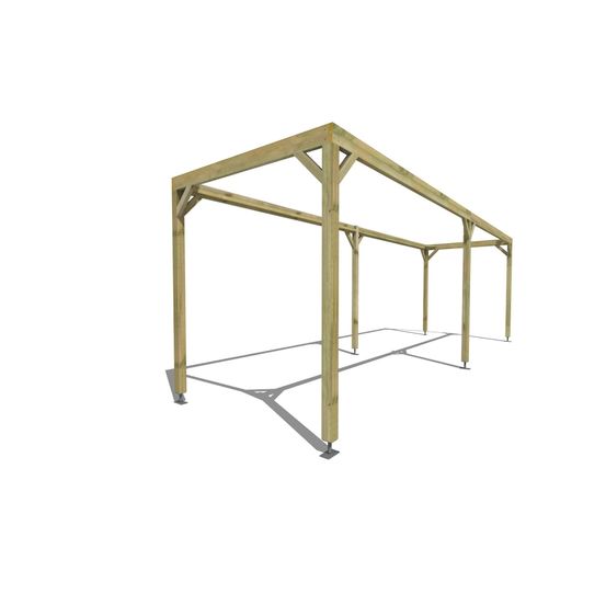 Pergola bois • 8m x 2m • indépendante • cadre simple • livraison comprise