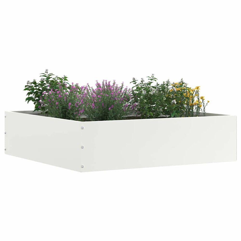 Bordure de pelouse 50 x 50 x 13 cm acier blanc
