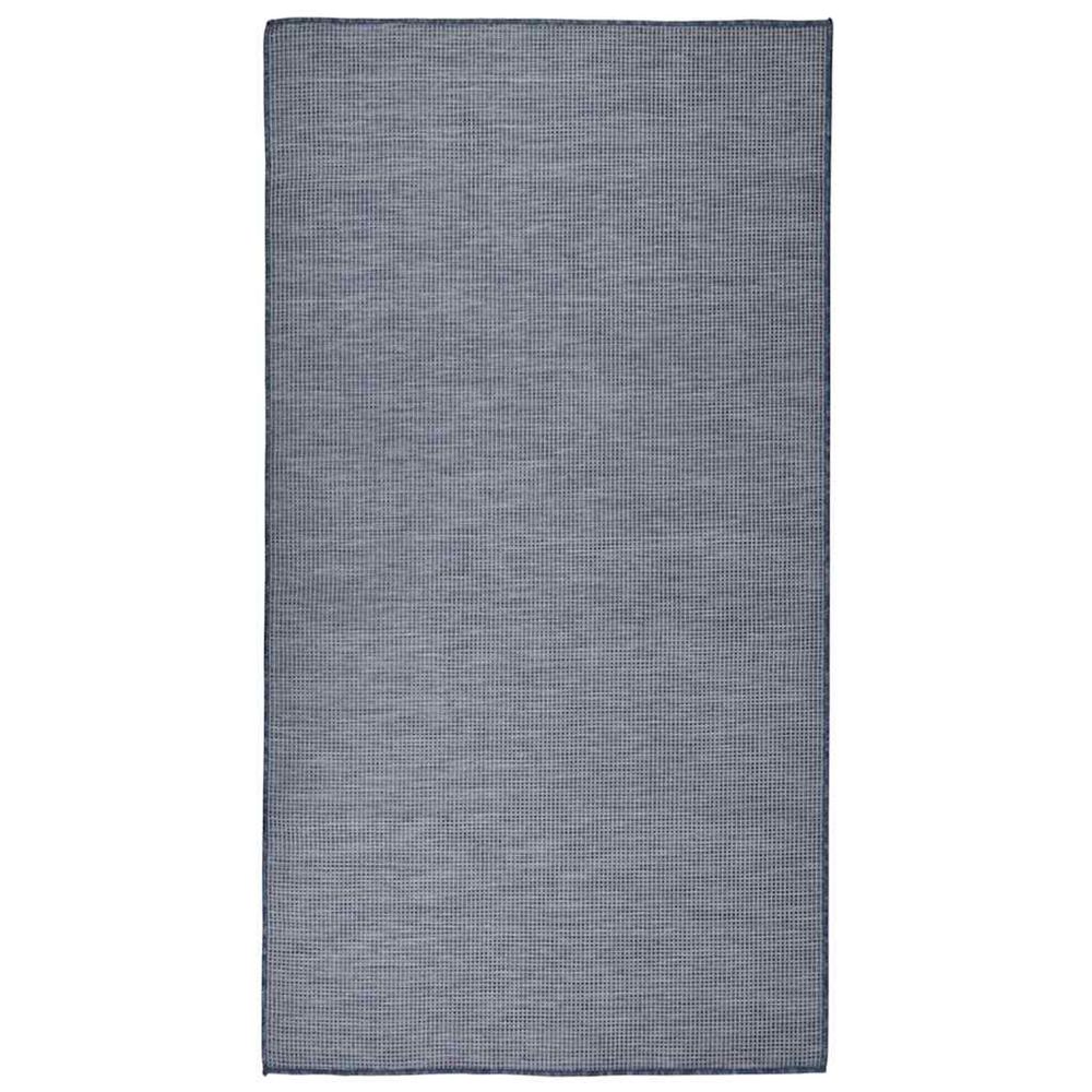 Tapis à tissage plat d'extérieur 80x150 cm bleu