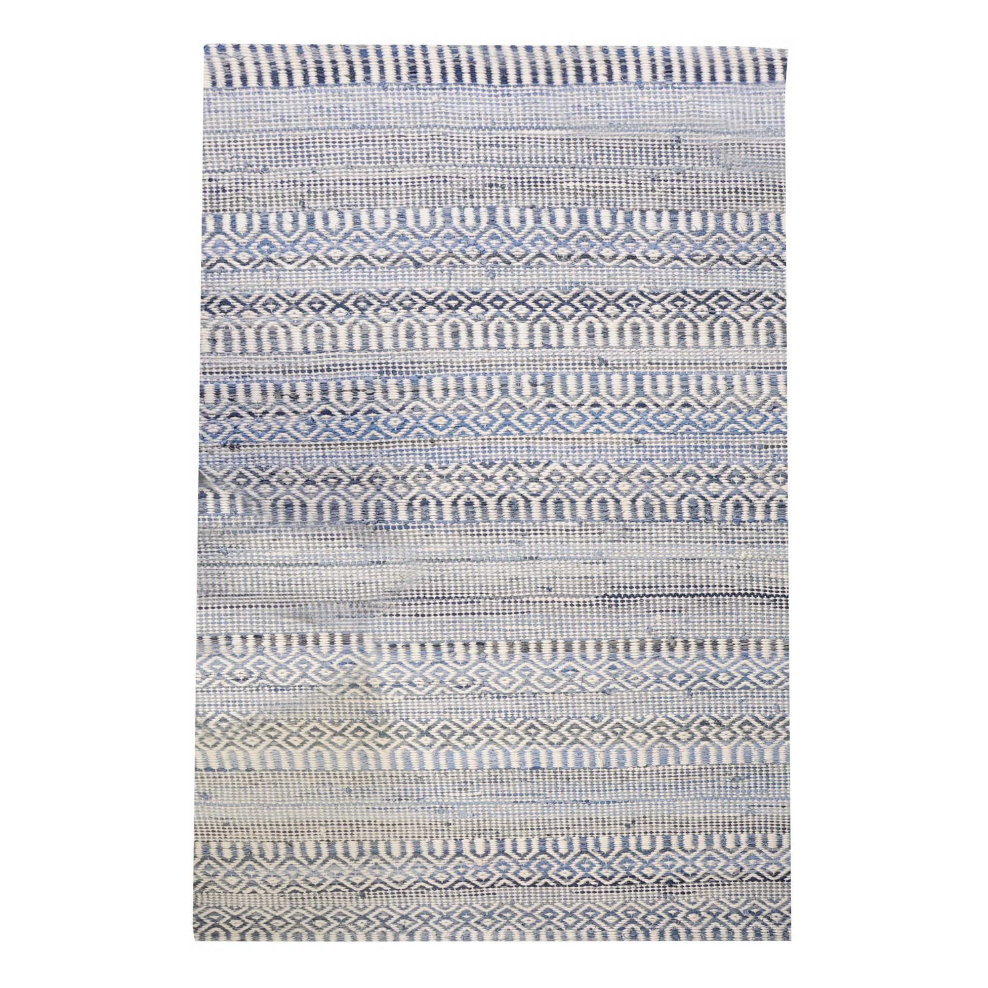 Tapis sarah ivoire/bleu 120 x 180 cm