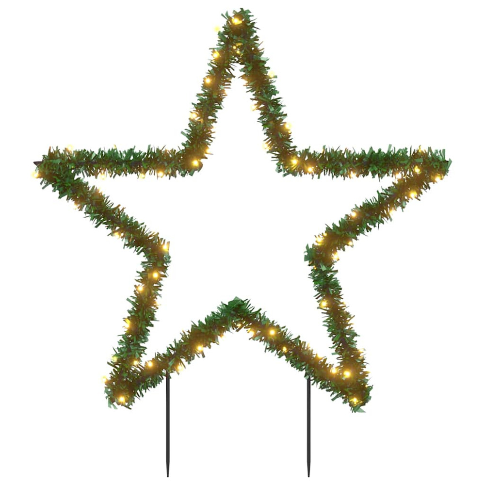 Décoration lumineuse étoile de noël avec piquets 80 led 60 cm