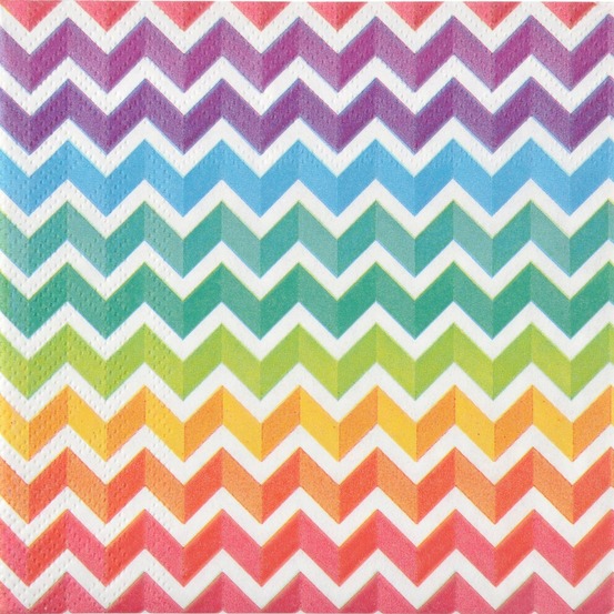 Lot de 20 serviettes papier arc en ciel 33 cm